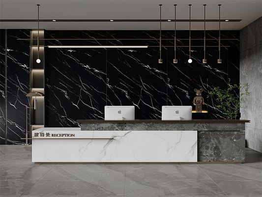 Schwarz 1600x3200mm Innenwand und Boden Matte Sintersteinplatte für Heimdekoration