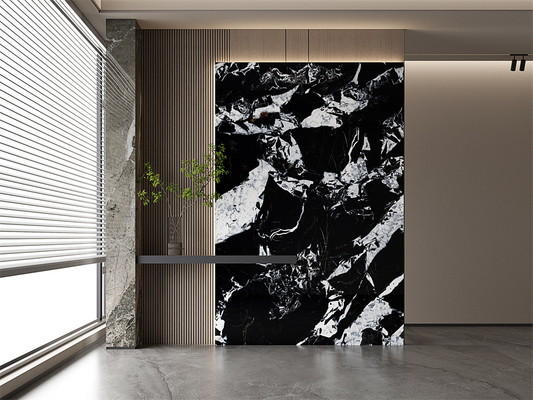 160x320cm Schwarz Matte Glas Porzellan Sintersteinschale und Innenwand Porzellan Felschablonen für Büro