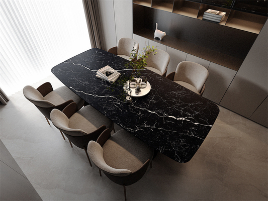 Schwarze Matte verglasterte Porzellan gesinterte Steinplatte und 160x320cm rutschfeste Marmorplatten für das Esszimmer