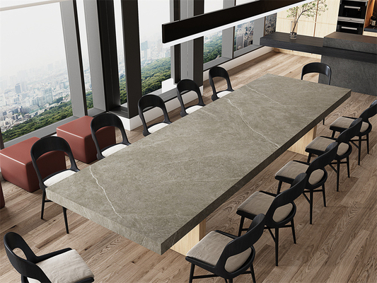 Graue Matte 1600x3200mm Glasporzellan Sintersteinschale und antibakterielle Innenfliesen für Bürodesigns