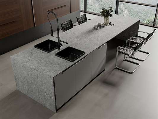 Hellgrau 1600x3200mm Innenfußboden Sintersteinplatte für Dekor