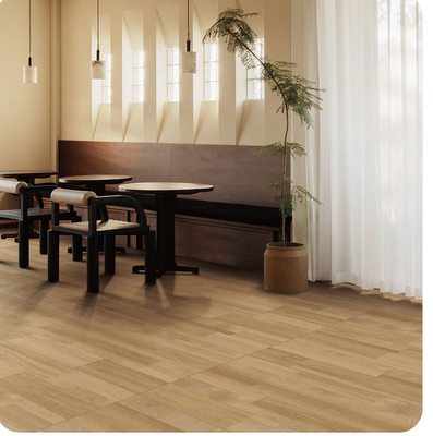 600x1200mm braune Holzoptik-Porzellanfliese AAA-Qualität