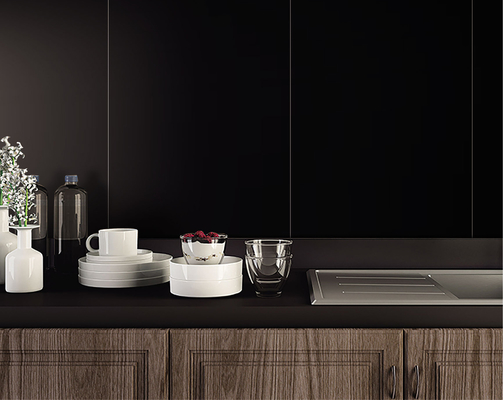 Schwarz glasierte Porzellan-Wandfliesen 600x1200mm Innenbereich AAA-Qualität
