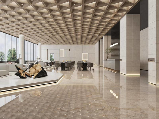 Elegante 1200x1200mm Innenfußboden W.A. 0,5% Glaspolierte Porzellanfliesen Hellgelb Für Wohnzimmer Und Haus