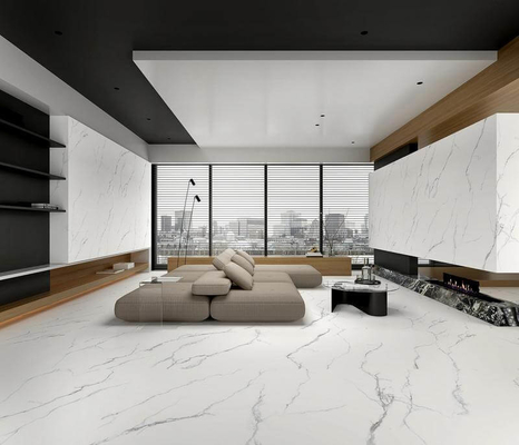 Carrara Außenfußbodenfliesen und kein Verbleiben 1200x1200x9mm Weiß Baby Gesicht Glas Porzellanfliesen für Dekoration und Hotel