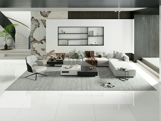 Rechteckige 900x1800x9mm weiße Porzellanpolierte Fliesen für Bad und Esszimmer