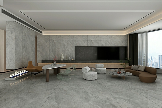 Graue Elegante Außenwand und Innenfußboden 900x1800x9mm Glaspolierte Porzellanfliesen für Renovierung und Projekt