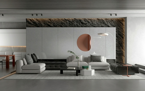 Kratzfeste moderne Innenwände Porzellan verglasterte polierte Fliesen Grau 900x1800x9mm Für Umbau und Esszimmer