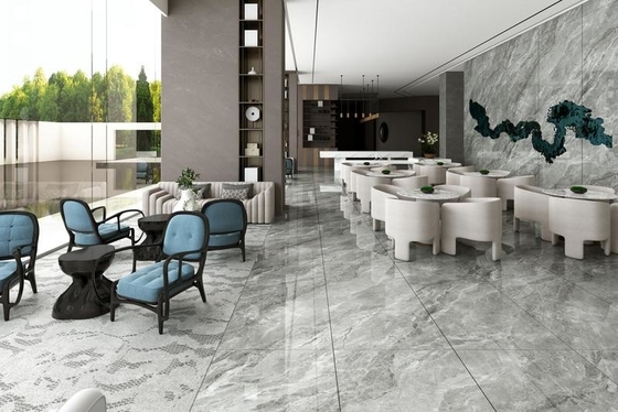 Graue Marmor-Look polierte verglaste Porzellanfliesen und 900x1800x9mm Innenfußbodenfliesen für Küche und Wohnzimmer