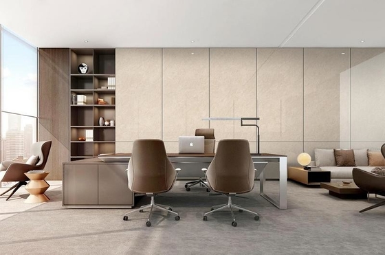 Hellgelb, nicht verblasst 900x1800x9mm polierte Glasporzellanfliesen für Büro und Projekt
