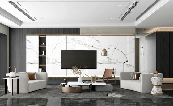 Carrara Innenfußboden- und Wandfliesen Polierte Verglaserte Porzellanfliesen 900x1800x9mm Für Dekoration und Bau