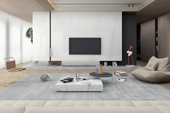 Carrara Weiße Innenfußbodenfliesen Polierte Glas Porzellanfliesen Für Innenarchitektur Und Wohnzimmer 900x1800x9mm