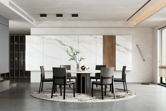 Wunderbare Carrara weiße polierte Porzellan verglaste Innenfußbodenfliesen und rutschfeste Fliesen für Esszimmer und Büro 900x1800x9mm