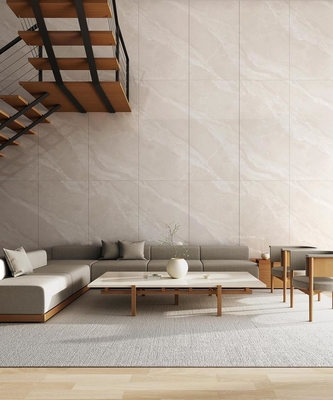 Hellgelbe polierte Glasfliese 900x1800mm Innenfußboden
