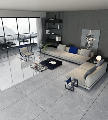 900x1800mm Graue polierte Glasporzellanfliesen für Boden und Wand
