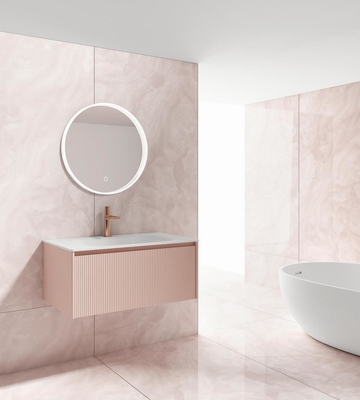 Pink Marmor Look Indoor Fußbodenfliesen Grade AAA Schiebefeste polierte Glas Porzellanfliesen für Wohnzimmer und Büro