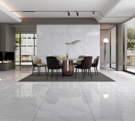Erstaunliche rutschfeste Innenwände aus verglasterter, polierter Porzellanfliese 900x1800x9mm für Wohnung und hellgraue elegante verschleißfeste Fliese für Design