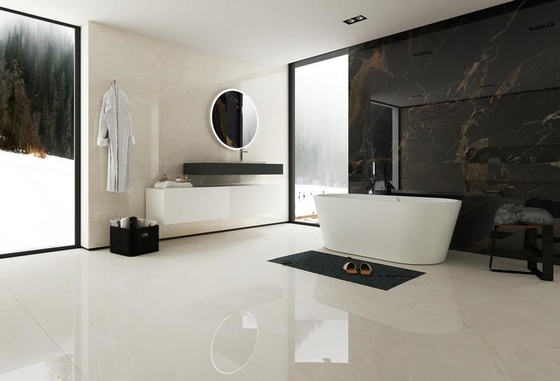 Wasserdichtes Säurebeständiges 900x1800x9mm Innenwand und Boden Porzellan verglasterte polierte Fliesen für Wohnzimmer rutschfeste Beige