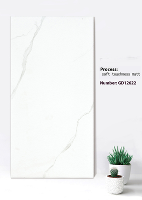 Beige und Weiß langlebige weiche Empfindlichkeit Matt Vorhang Wand Dicke Fliesen Für Wohnzimmer 600x1200mm