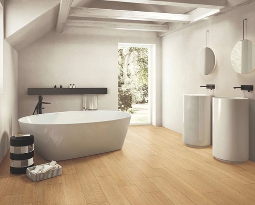 Wasserdicht 150x900mm Beige und Gelb Matte Holz Porzellan Streifen Für Wohnzimmer