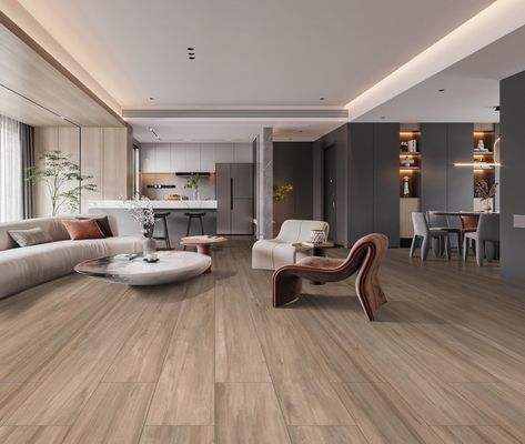 AAA-Qualität, braune Holzoptik-Porzellanfliesen 250x1500mm für Wohnzimmer