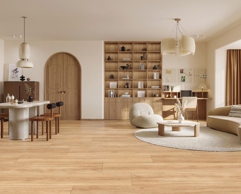 Wasserdicht 300x1800mm Gelbbraune Holzporzellanscheiben für Wohnzimmer und Schlafzimmer