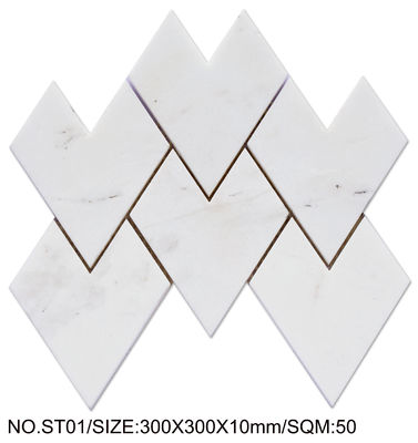 Säurebeständiges weißes Mosaik aus Naturstein mit einer Breite von 300x300 mm für Projekte und Dekoration