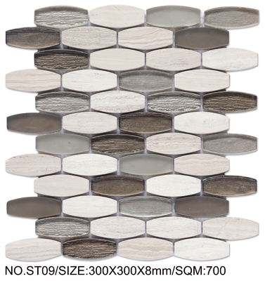 Beige und Grau Atemberaubendes 300x300mm Natursteinmosaik für Renovierung und Projekt