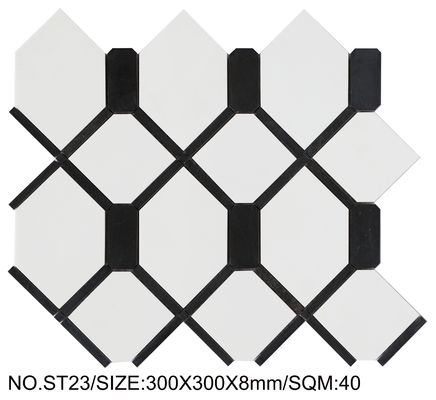 Weiß und Schwarz Anti-Rutsch 300x300mm Naturstein Mosaik für Esszimmer und Wohnzimmer