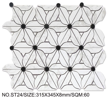 Flower Elegant 315x345mm Natural Stone Mosaic For Dining Room And Renovation