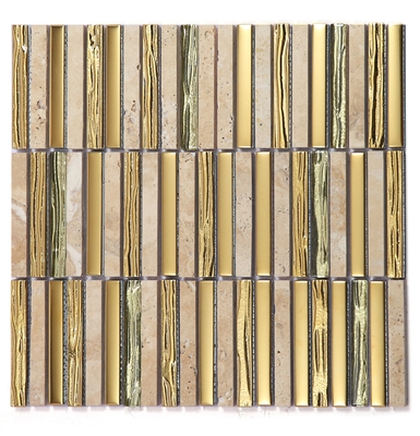 282x294mm Wand Mosaike aus Naturstein für Wohnzimmer und Balkon Braun abnutzungsbeständig