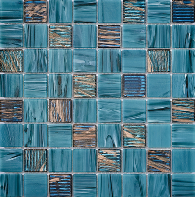 Blaues, verschleißfestes 304x304mm Innenwand-Glasmosaik für Schwimmbäder für Wohnzimmer und Projekte