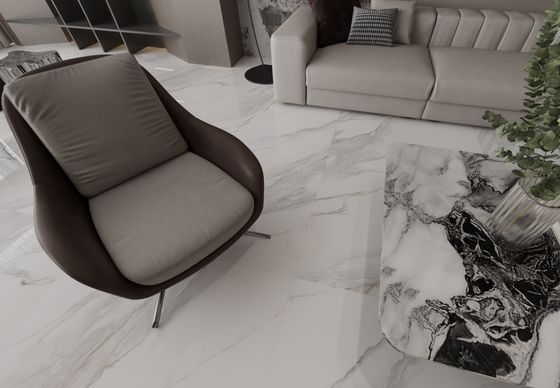 Carrara 1mx1m Feuerstein moderner Innenfußboden poliertes Glas Porzellanfliesen für Wohnzimmer und Dekoration