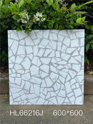 Grauer 600x600mm Innenfußboden Terrazzo Keramikfliesen für Bad und Balkon