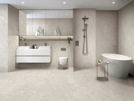 Antibakterielle und umweltfreundliche Beige-Innenfußboden 600x1200mm Replik Verglasung Porzellanfliesen zur Dekoration
