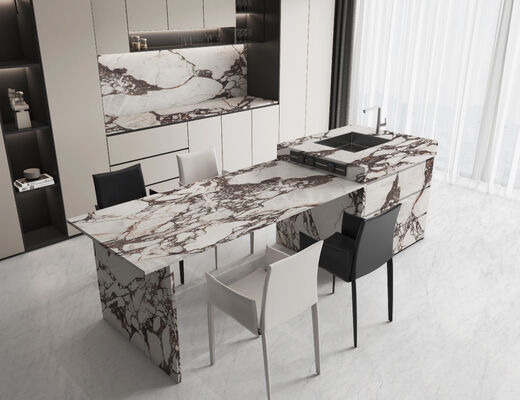 Abnutzungsbeständig und atemberaubend poliert 1600x3200x12mm Sintersteinplatte AAA für Hotel