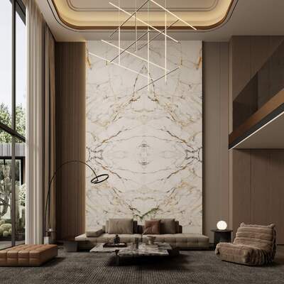 Wasserdichte und elegante 1600x3200x12mm Marmorpolierte Sintersteinplatte für das Wohnzimmer