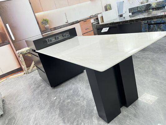 Wear-resistant Stain-resistant Stylish Elegant Firebrick Anti-slip Moisture-proof Durable Luxury Stone Countertop Polished Marble Slabs Bar Table for Rebuilding MOQ 1 Set