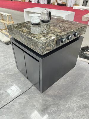 Stunning verschleißfeste umweltfreundliche wasserdichte rutschfeste feuchtigkeitsbeständige langlebige braun-weiße Luxus-Stein-Arbeitsplatten-Spalt-Schränke aus Marmorplatten für Renovierung 3 Stile
