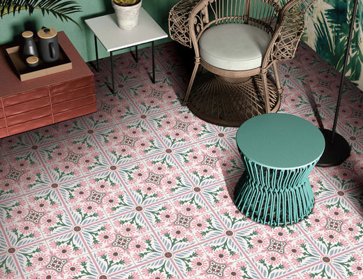 20x20cm rosa-grüne Keramikfliese für Badezimmer-Küchenboden