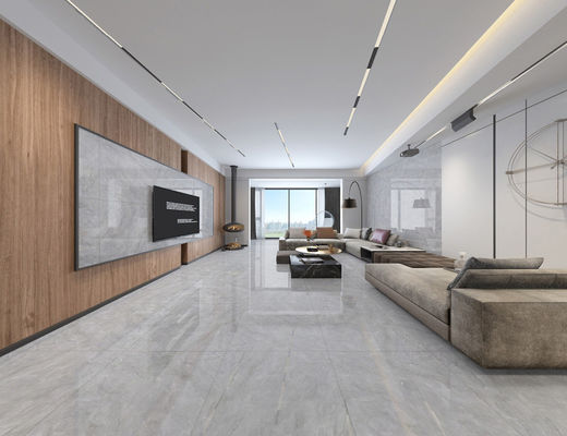 ISO9001 1152SQM polierte glasig-glänzende Fliesen, 80x80cm Grey Marble Porcelain Floor Tile