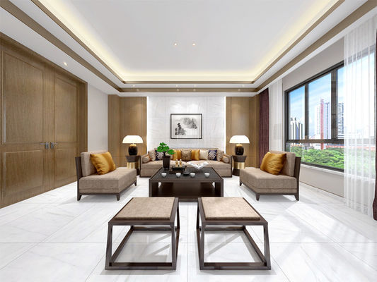 9.8mm natürliche Marmorsteinfliesen, 80x80cm Carrara Clay Polished Glazed Porcelain Tiles