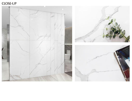 Verglasete polierte Carrara-Marmorfliese 600x1200mm Porzellan-Boden- und Wandfliese