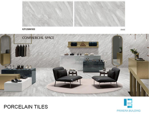 Porzellan-glasierte Innen- Bodenfliese-Weiche des terrazzo-600x1200mm Marmor-35N/mm2