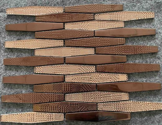 11 Blatt-/Mosaik-Fliesen-unregelmäßiges Streifen-Metall glasig-glänzender Glaskünstler Wall Ctn dekoratives 8mm