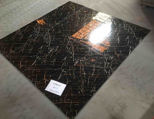 400x800mm polierten glasig-glänzende Fliesen, 7.8mm Wand-Bodenfliese-goldene Linie Porzellan-6pcs/ctn