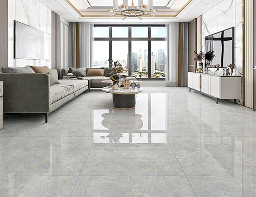 800x800mm Antibakterielle, polierte Porzellan-Bodenfliese Grau Gold