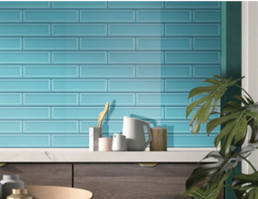 Deckt antibakterielle keramische U-Bahn-Wand Grad AAA 68x280mm grünes Porzellan 3D mit Ziegeln