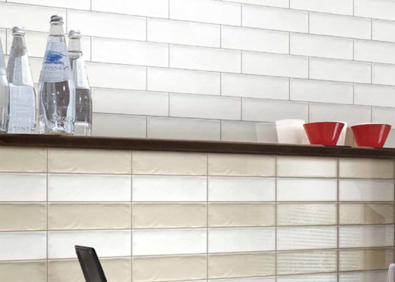 Moderne 3D-Tintenstrahl glänzende Keramikwandfliesen 75x300mm Säurebeständig
