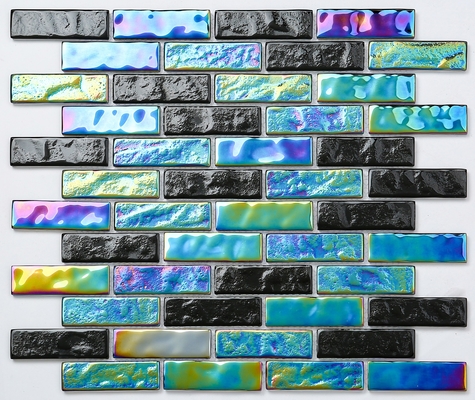 Blau Weiß Glänzende Ton Mosaikfliesen 300x300mm AAA Qualität